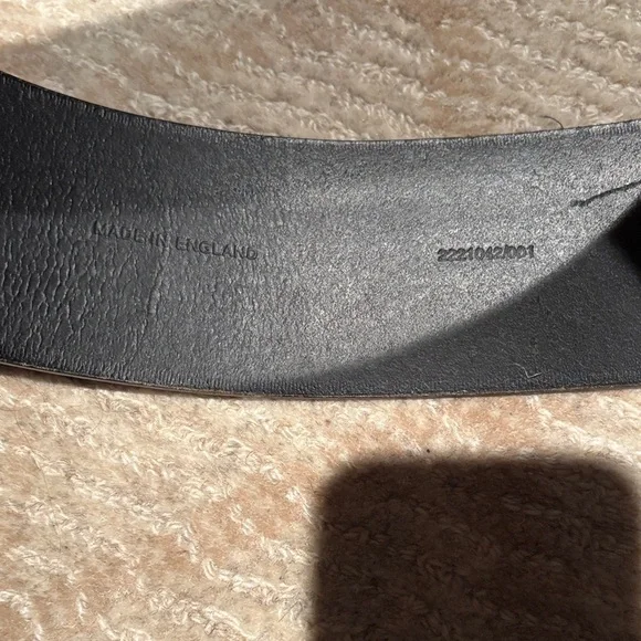 Ralph Lauren Black Leather Belt with Gold Buckles - Picture 3 of 5